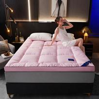 Hilton Five-Star Down & Feather Mattress Topper - Double Tatami Soft Bed Pad for Students 90x200cm, 10cm thick rožinė