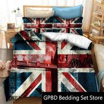 3D Print Britain United Kingdom Flag Bedding Set Double Twin King Duvet Cover Comforter Pillowcase Boys Girls Adults Bedroom 135x200cm