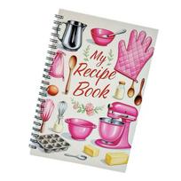 Multifunctional Meal Planning Book with Coil Binding Cover Recipe Organizers Notebook for Family Cooking and Food Lover 1