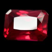 8.00 Ct NATURAL A++Bloody RED Ruby Emerald Shape A+CERTIFIED Loose Gemstone 13.6 mm approx raudona