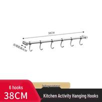 304 Stainless Steel Wall-Mounted Kitchen Hook Rack for Cookware Storage