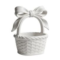 Mini Woven Basket Storage Basket Resin Desk with Handle Small with Bow Organizer balta