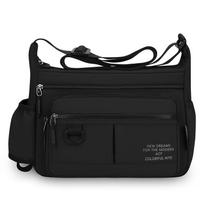 Multi-Zipper Pocket Men Shoulder Crossbody Bag with Bottler Holder Large Space Casual Messenger Bag for Outdoor Daily Use juoda