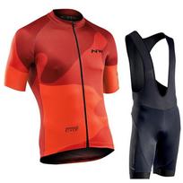Mens Cycling Jersey Bib Shorts Set Breathable Riding Gear Mountain Road Bikes XXS raudona