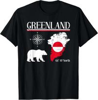 Greenland Icebear Compass Flag Map Greenland T-Shirt XXXL