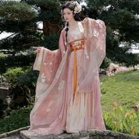 2026 Wei Jin Style Women's Hanfu: Super Fairy Warring States Robe with Elaborate Embroidery and Large Sleeves S