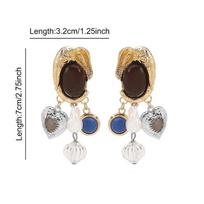 Retro Luxuriou Necklace Earrings Set Bohemian Resin Gemstone Beaded Jewelry For Women Party Gift Earrings