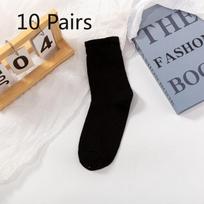 10 Pairs of White Pile Socks, Women's Mid-calf Cotton Socks, Trendy Spring and Autumn Styles, Summer Loose Mooncake Long Socks, Autumn and Winter 10 pairs juoda
