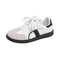 Fashion Casual Outdoor Women's Shoes Autumn New Style Versatile Design White Sneakers Microfiber Upper Rubber Sole Adult Ladies Footwear 35 smėlis