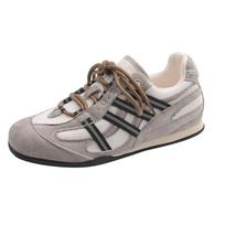 Korean version of retro ballet training shoes women's 2025 new niche versatile contrasting colors breathable casual sports women's shoes trend 35 šviesiai pilka spalva