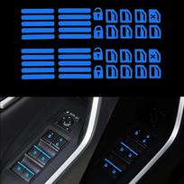 Automobilio šviečiantys durų langų pakėlimo mygtukų lipdukai Automobilio interjero lipdukas Automobilio aksesuarai Automobilio langų valdymo panelės lipdukai 1-20 vnt. 2pcs mėlyna