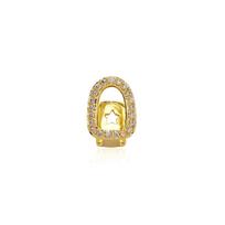 Zircon Iced Out Single Tooth Grillz - Bling Rapper Halloween Teeth Props Jewelry auksas