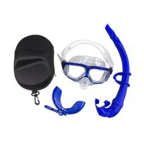 Free diving snorkeling set diving goggles frog mirror box One size mėlyna