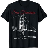 San Francisko Auksinio Vartų tilto Kalifornija JAV Atminimo marškinėliai(1) S juoda