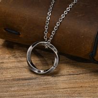 New Norse Viking Necklace for Men Waterproof Stainless Steel Mobius Pendant Collar Gifts for Him 50cm