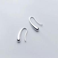 S925 Simple Texture Water Drop Ear Hook Women'S High-End Niche Design Fashionable And Versatile Daily Casual Style Stud Earrings