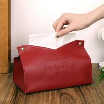 Living Room Decoration Dispenser Container Tissue Case Paper Towel Box Napkin Holder Car Tissue Box vyno raudonos spalvos