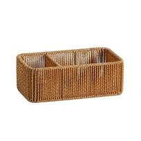 Sturdy Handwoven Storage Box Divided Sections Living Room Desktop Organization S