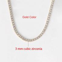 Hip Hop ledinė teniso grandinėlės vėrinys vyrams, moterims, prabangus kubinio cirkonio kristalų trumpas roko kaklo aksesuaras, papuošalas OHN016 chain lenght 33cm