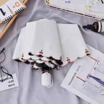 Embroidered Lace Umbrella Fully Automatic Folding All Weather Black Glue Sunscreen for Women Gift Parasol Umbrella Rain Gear Aluminum&10K
