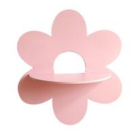 Rustic Floating Shelf Wall Display Shelf Wooden Flower Shaped Storage Organizer for Crystal Plants Living Room Kitchen Home Decor rožinė