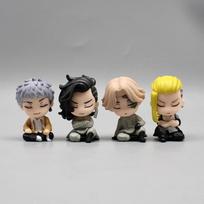4pcs Tokyo Revengers Gk Manjiro Sano Draken Anime Figure Q Version Sitting Shoulder Sleep Desktop Decoration Model Kids Toy