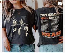 Vintage Post Malone Tour Big Ass Stadium Tour Posty 2026 Tour Jelly Roll T-Shirt XXXL