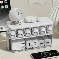 Cable Organizer Storage Box with 14 Wire Ties,Desktop Cable Management Box with Lid,Power Cord Organizer for Office,Home balta