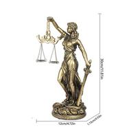 Lady Justice Statue Resin Figurine Ornament Scale of Justice Sculpture for Home Office Study Living Room Bedroom Nightstand S auksas