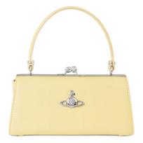 Vivienne Westwood Silver Saturn Logo PU Tote Bag Oversized Women handbags Light-Yellow 4B01000QWS0026PASTELYELLOW Basic Set (Bag+Dust Bag)