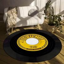 Retro Vinyl Record Carpet Music Practice Room Soft Floor Round Rug for Living Room, Bedroom, Office Decor Fashionable Home Decor 80cm x 80cm
