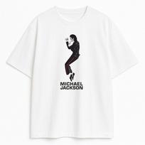 King of Pop Michael Jackson T-shirt Men and Women Summer Cotton Y2K Clothing Round Neck Short Sleeved Streetwear S black