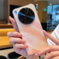 For VIVO X300 X300 Pro  Plating Watercolor Brilliant Texture Drop Resistant Fingerprint Phone Case For VIVO X300 Pro rožinė