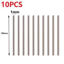 10pc High Speed Steel Solid Round Rod Lathe Bar 1mm-4mm Shaft DIY Craft Tool Linear Shaft 100mm Carving Cutter Tool Parts Silver 1mm