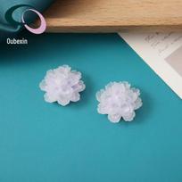 Sweet Pink Resin Flower Stud Earrings - Elegant, Versatile, and Simple Jewelry for Women violetinė