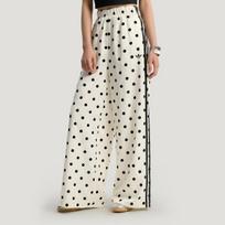 Adidas Originals SATIN POLKA DOTS WIDE LEG PANT Knitted Sweatpants Wom S