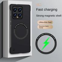 Magnetinis berėmis kietas telefono dėklas Magsafe skirtas Xiaomi Redmi Note 14 Pro Plus 14Pro, belaidis įkrovimas, smūgiams atsparus matinis dangtelis Redmi Note14 5g Redmi note 14proplus juoda