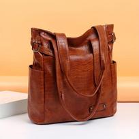 Retro Crocodile Pattern Tote Bag for Women - Fashionable and Spacious Shoulder Handbag AVE ruda