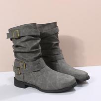 Fashion New casual versatile women's boots spring autumn fashionable comfortable pointed thick heeled boots Thick soled women's shoes 36 pilka spalva