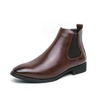Italian Men Dress Chelsea Boots Casual Leather Flat Designer Boots Brand New Casual Business Office Walking Ankle Boots 38 ruda