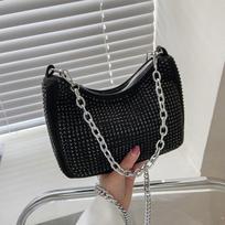 Diamond Tote Bag Underarm Bag 2024 Winter New Quality PU Leather Women's Designer Handbag Luxury Brand Shoulder Messenger Bag KTB 23 X 5 X 16 CM juoda