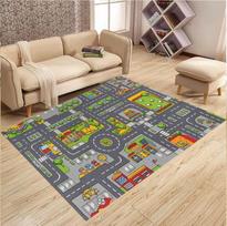 City Map Play Rug for Kids Room Town Road Track Carpet Toy Cars Interactive Playroom Floor Mat Nursery Toddler Home Decoration 40x60cm