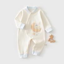 Naujagimio ilgomis rankovėmis medvilninis kombinezonas pižama 90 (77-85cm, 22-26lbs) beige