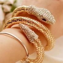 Punk Style Snake-shaped Winding Thick Bracelet Set with Retro Bracelet Jewelry sidabras