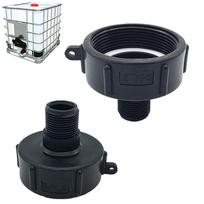 1vnt Ibc vandens bako mažinimo adapteris Patvarus S60 plonas sriegis iki 2''Nps 3/4'' plonos sriegis sodo žarnos jungties adapteris juoda