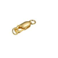 1Pcs 14K/18K Lobster Clasp Gold Plated Brass Spring Buckle Open Jump Rings  Bracelet Jewelry Making 12.2mm4.6mm-18K beige