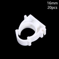 20 vnt. plastikinių PPR spaustukų laikiklių vandens vamzdžių jungtims su dangteliu, skersmuo 16 mm 20 mm 25 mm 32 mm white