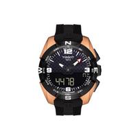 Tissot T Touch kvarcinis mechanizmas Vyriški laikrodžiai Laikrodis 45mm Juodas ciferblatas Titano paauksuotas PVD danga Laikrodžio korpusas T091.420.47.207.00 Black Dial