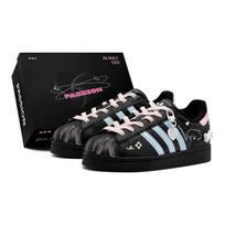 Adidas Originals Superstar 2 Special Shoe Box, Romantic Treatment, Cute Puppy Low top Skateboard Shoes Unisex Blue Pink JI0079(TeamS1-S-BOX) 39⅓ black