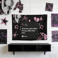 Lil Peep Nuts Lyric Tapestry Emo Rap Memorial Wall Hanging for Bedroom Dorm Living Room Fan Decor 74x94cm(29x37in)